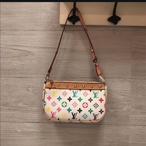 Small multicolor monogram purse